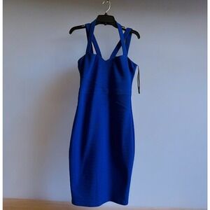 Guess Octane Blue Shyla Club Bandage BodyCon Dress Women’s 8 Fitted Sleeveless‎